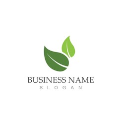 Logos of green Tree leaf ecology