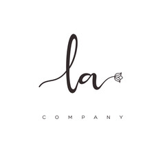 initial LA logo with flower