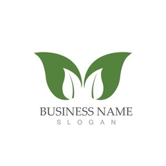 Logos of green Tree leaf ecology