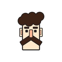 Face people cartoon. Icon face cartoon. Vector illustration. Characters icon.