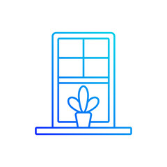 Windowsills gradient linear vector icon. Window ledge. Horizontal structure at window bottom. Building architecture. Thin line color symbols. Modern style pictogram. Vector isolated outline drawing