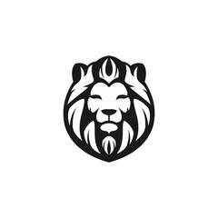 abstract lion head logo template vector
