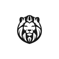 abstract lion head logo template vector
