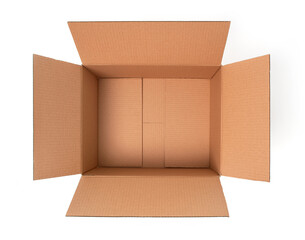 Open cardboard box