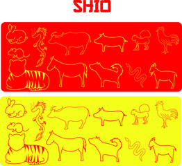 Lineart shio illustrration