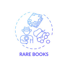 Rare books concept icon. Online library category idea thin line illustration. Important historical materials. New technology. Archive of ancient literature. Vector isolated outline RGB color drawing