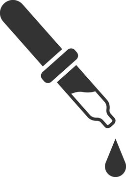 Pipette with a drop, dropper. Vector illustration isolated on a white background.