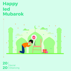 happy ied mobarok illustration green