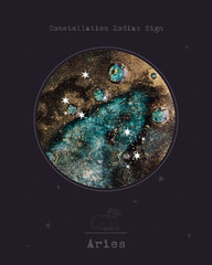Constellation Zodiac Sign. Astrology and astronomy. abstract image of the planet, celestial body. Vector graphics