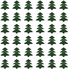 Forest spruce. A repeating pattern. Merry Christmas and Happy New Year. Greeting card background design. Retro hand-drawn flat art.