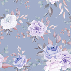 Beautiful seamless pattern floral with soft purple flowers