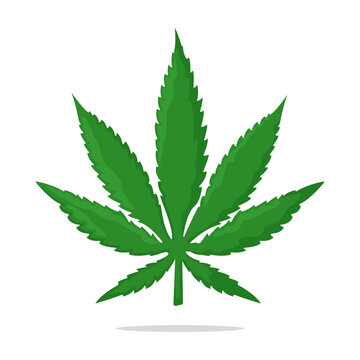 Concept Marijuana leaf addictive drug cigarette icon cartoon vector illustration, isolated on white.