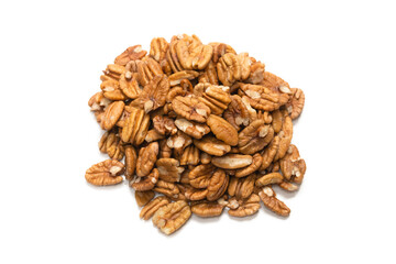 Pecan-nut isolated on white background.
