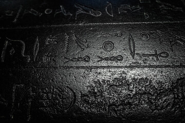 Ancient Egyptian writing, Egyptian hieroglyphs, wall inscriptions. High quality photo