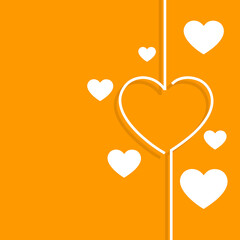 Hearts sign icon, vector illustration. Flat design style with long shadow. Hearts on a string. love message, cute and romantic abstract hearts