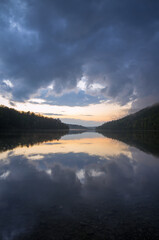 sunrise over the lake