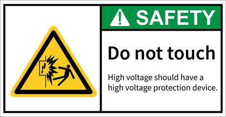 Do not come in contact with electricity. Safety sign