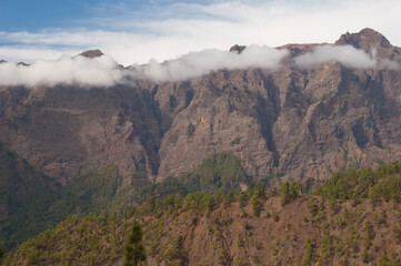 Volcanic crater of the Caldera de Taburiente.