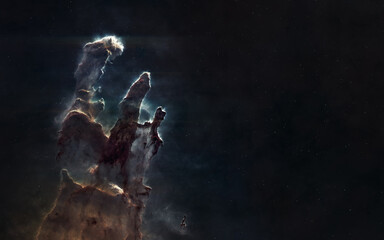 Pillars of Creation. Beautiful space landscape. Science fiction. Elements of this image furnished...