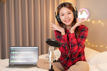 woman live stream at home