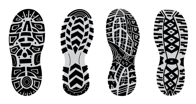 set prints of shoes vector