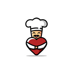 Cute Dog Cartoon Character Hug A Love Vector Illustration Design.