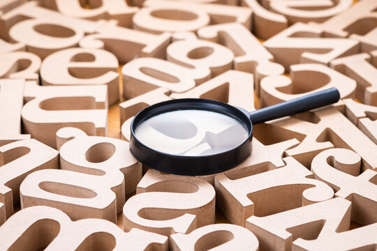 Magnifying on English Wood Alphabets