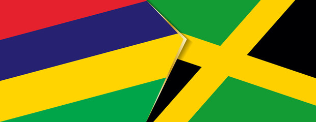 Mauritius and Jamaica flags, two vector flags.