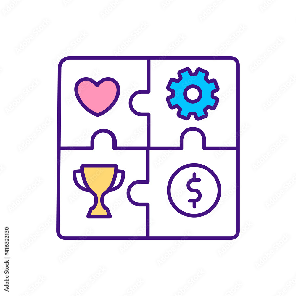 Sticker Value diversity RGB color icon. Top management diversity types. Recognizing differences between people and acknowledging these as valued asset. Business strategy. Isolated vector illustration