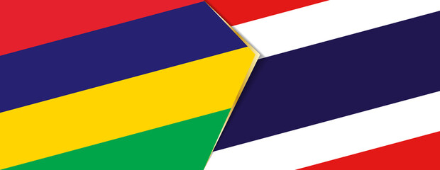 Mauritius and Thailand flags, two vector flags.