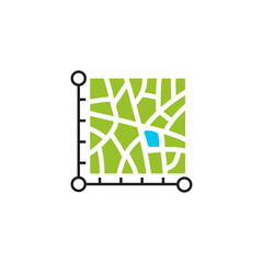 icon plot area in acres, square metres, kilometres, feet, yards, miles, hectare, are. Vector dimension area size pictogram