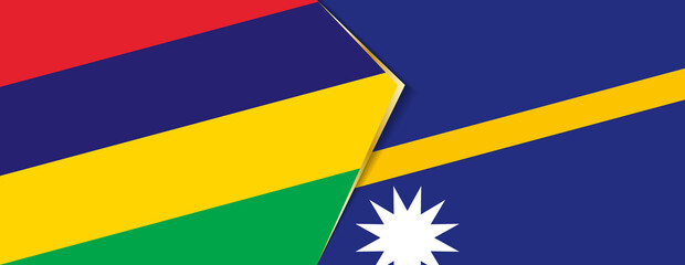 Mauritius and Nauru flags, two vector flags.