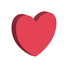 Isometric heart icon vector design