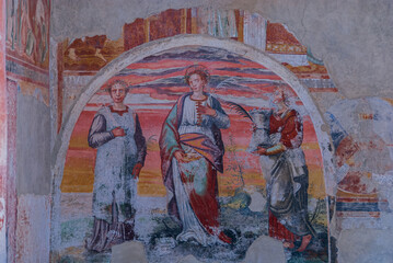 Benedictine Abbey of Sant’Angelo in Formis, Capua, Campania, Italy. The church is dedicated to...