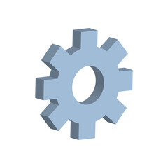 isometric gear icon isolated vector design