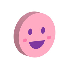 isometric happy emoji face vector design