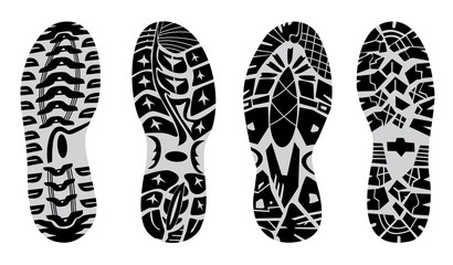 set prints of shoes vector