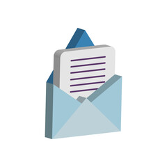 isometric open envelope message vector design