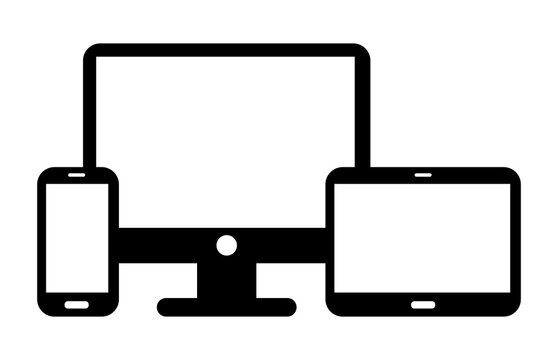 Devices Set. Smartphone. Tablet. Monitor PC. Vector Icons.	