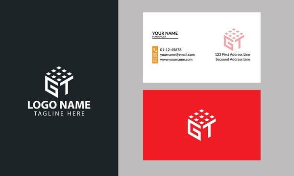 GT Cube Letter Logo Design With technology concept Creative Modern Trendy GT logo