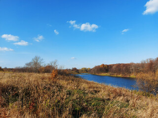 autumn landscape with river