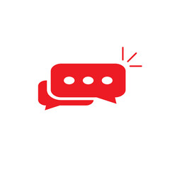 Chat Messages Notification. Red Bubble Speech. Design Vector Template Icon Illustration.