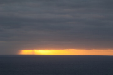Sunset over the Atlantic Ocean from Santa Cruz de La Palma. La Palma. Canary Islands. Spain.