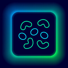 Glowing neon line Jelly candy icon isolated on black background. Colorful outline concept. Vector.