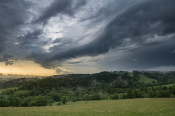 storm clouds over the mountains