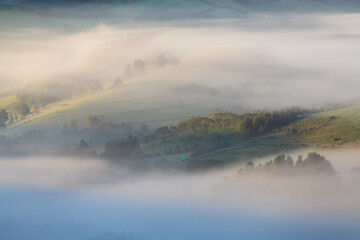 fog in a mountain valley