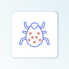 Line System bug concept icon isolated on white background. Code bug concept. Bug in the system. Bug searching. Colorful outline concept. Vector.