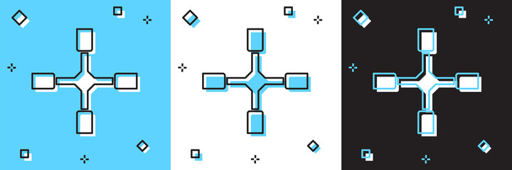 Set Wheel wrench icon isolated on blue and white, black background. Wheel brace. Vector.