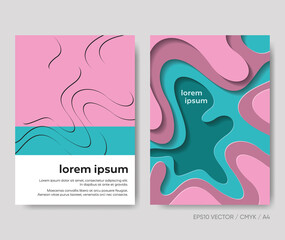 Abstract paper cut design creative vector brochure template