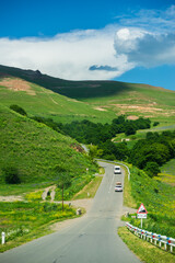 Obraz premium Landscape with road and mountains, Armenia